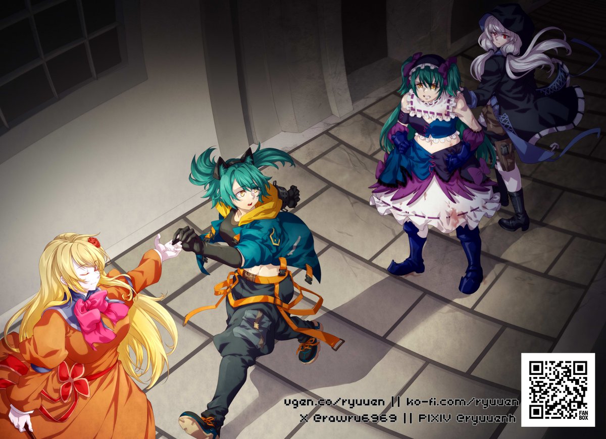 Regris_Kallen's tweet photo. I RTed earlier, but this was a bigger project illustration that I worked with @rawru6969 on to depict a crucial event for Mei and Mai, as well as their respective partners, Winette and Ashtad (both by @Tythanin_Sakshi) 

Will this be in a game someday? 🤔

https://t.co/CWHLATM2dt https://t.co/LwYk8zFoWC