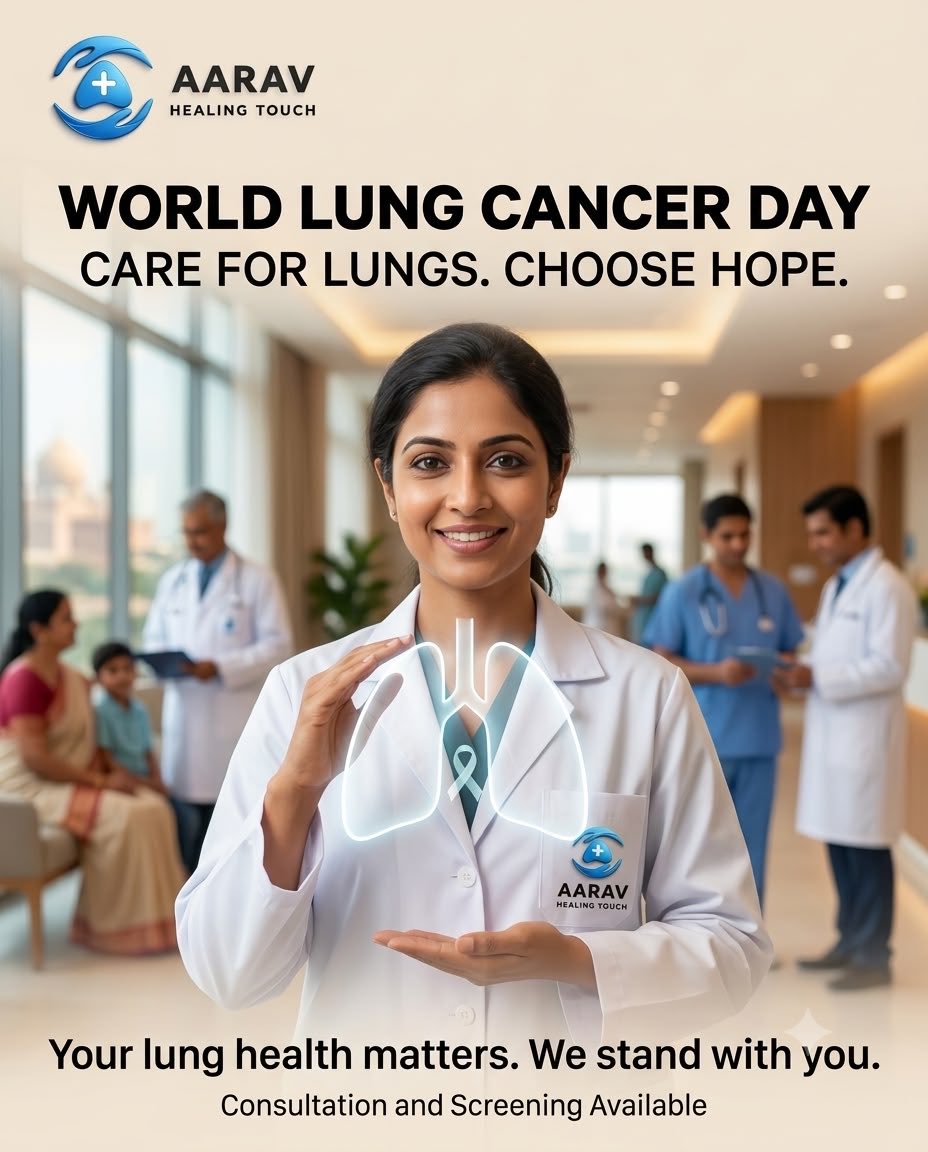 AaravCare_'s tweet photo. This #WorldLungCancerDay, remember: Every breath matters. 🌿

Early awareness, timely care, and a healthy lifestyle can save lives.

At our Physio Rehab &amp; Elderly Care Clinic we’re committed to helping you breathe easier, and live healthier.

#EveryBreathMatters #LungHealth https://t.co/2Xf5Y7DuaN