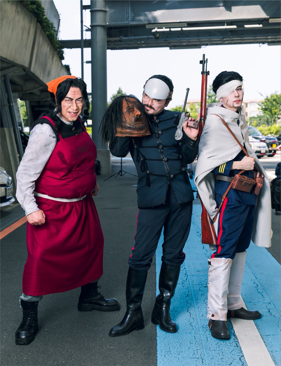 odEXmachina's tweet photo. コスプレ　ゴールデンカムイ　

尾形と　
　　ソフィアと
　　　　様子がおかしい中尉

撮影: きーなおさん@66trick 

#アコスタみずほpaypayドーム福岡 https://t.co/BOqs8aiJ4z