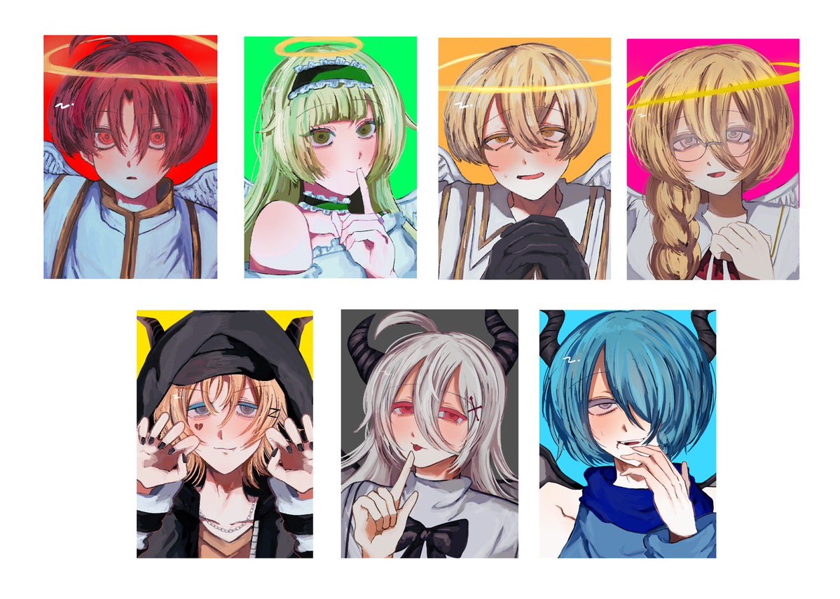 nl46o's tweet photo. 全員集合！この絵でグッズ作りたい〜 https://t.co/BY0VKoDd2L