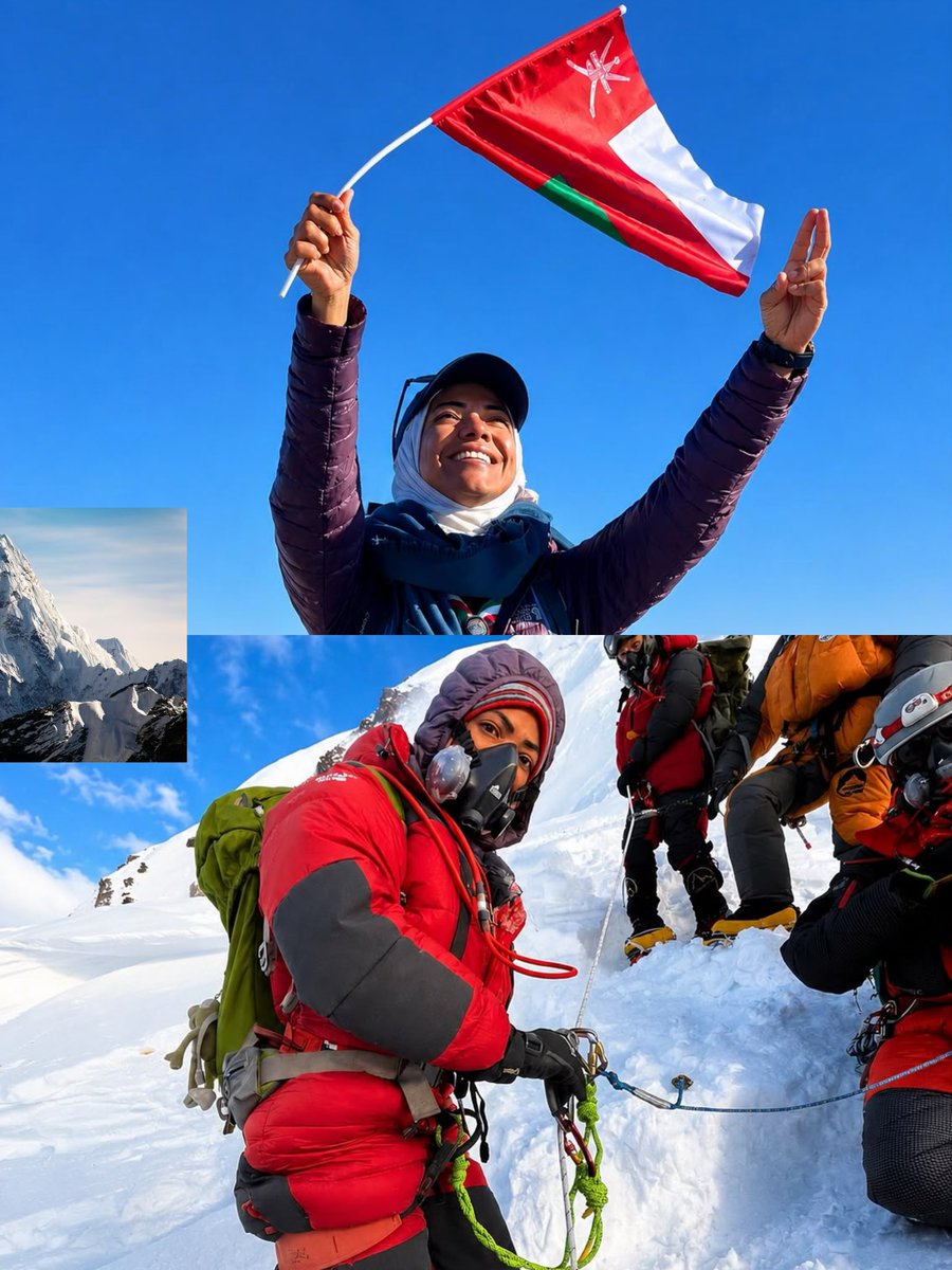 nasralbusaidi's tweet photo. Nadhira Al Harthi will be remembered for her courage, determination and historic achievement as the first Omani woman to reach the summit of Mount Everest. Her legacy will endure. My deepest condolences to her family. May she rest in eternal peace. 🇴🇲 

#نظيرة_الحارثية https://t.co/6A6NRixNZD