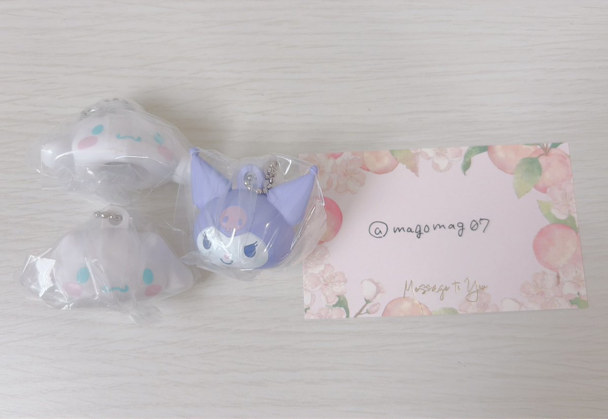 magomag07's tweet photo. 【交換】サンリオキャラクターズ マスコットキャップチャーム パステルカラー ver

譲) シナモロール2、クロミ

求) キティ、ポチャッコ(各1)

郵送での交換希望です。まとめての方優先。
検索からでもお気軽にお声がけください。 https://t.co/uQ4eqtUUOM
