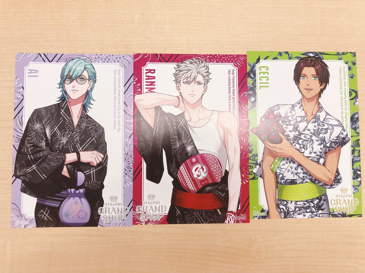 mryu09's tweet photo. @1
【交換】うたプリ グラショ

譲
マステ浴衣:真斗、藍、蘭丸
ポトレ:音也、トキヤ、蘭丸
特典浴衣:セシル、蘭丸、藍

求
マステ浴衣:レン、嶺二
ポトレ:レン、翔、嶺二
特典浴衣:翔、レン

本日池袋にて手渡し希望
検索からもお気軽にお声がけください https://t.co/b1RHNokyQJ
