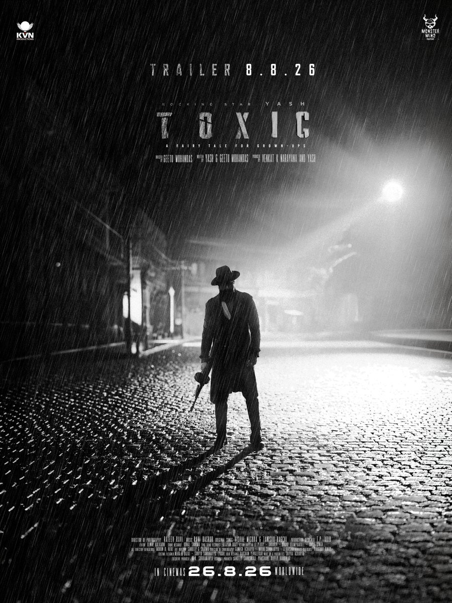 iammoviebuff007's tweet photo. Official: Yash's #Toxic - Trailer is releasing on August 8th in a Grand Event..🔥 A Mega Budget Period Gangster Action Drama..🤝 https://t.co/byybhv6Jgq