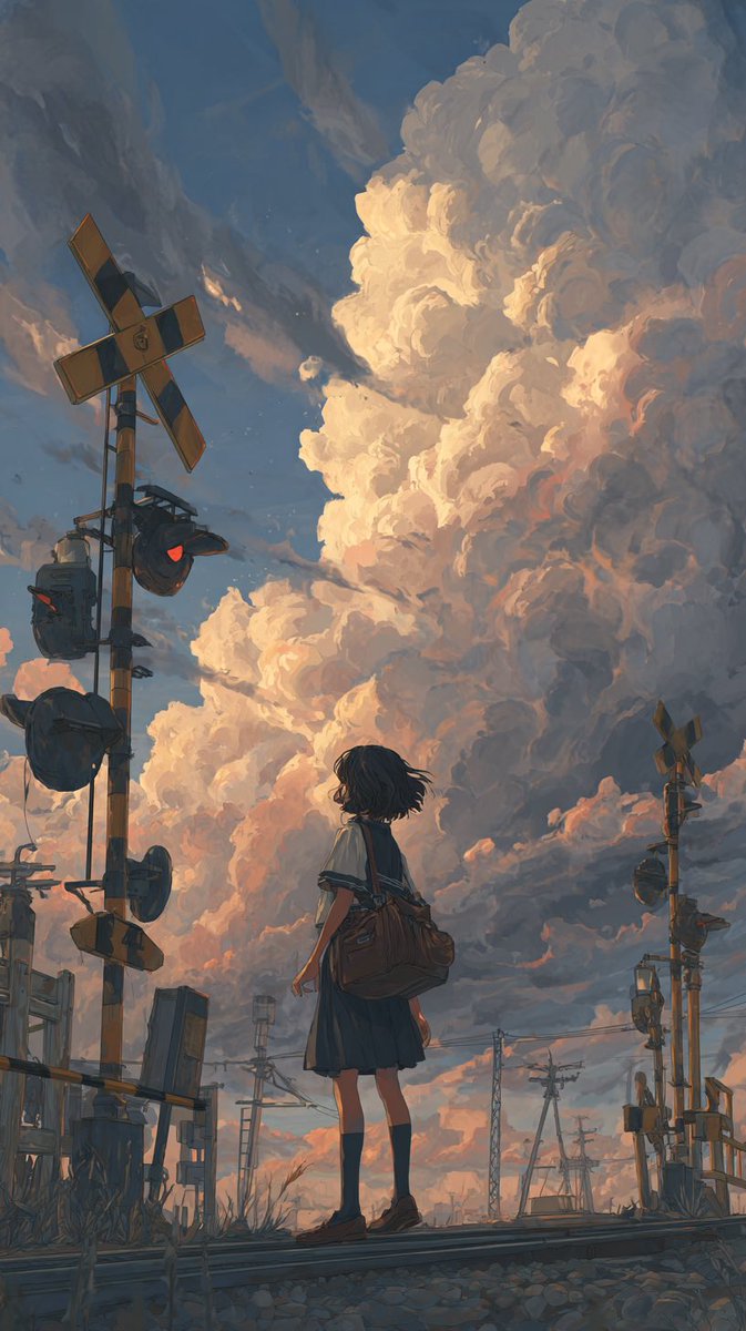 raaAIart's tweet photo. みなさん、こんにちは。夕暮れの入道雲〜！
#AIイラスト https://t.co/ScKOqnp5a0
