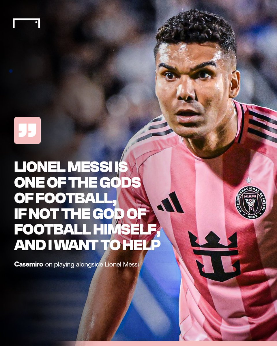 goal's tweet photo. Casemiro has expressed his delight after completing a move to Inter Miami, calling new team-mate Lionel Messi the "God of football" 😅

Read the full quotes 🔗 https://t.co/hpVtTlPN7L https://t.co/yYqHtrTemx