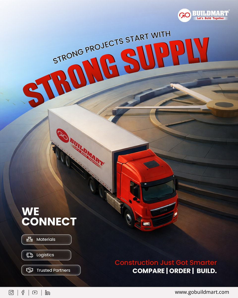 Gobuildmart's tweet photo. Every extra call to a supplier = time.
Every wrong delivery = money.
Every delay = your deadline slipping.
GoBuildMart fixes the sourcing mess so your site keeps moving. 🏗️ https://t.co/ko2KSUhjBV