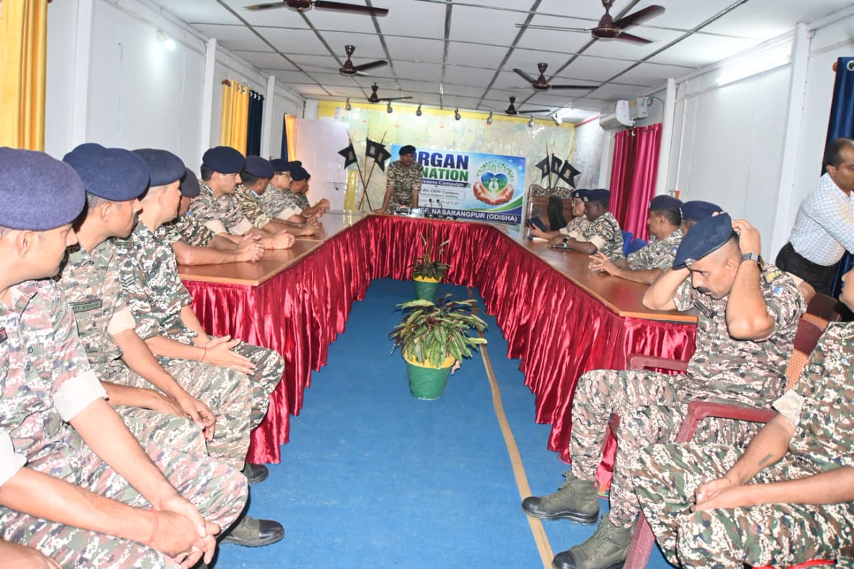 12Crpf's tweet photo. 12 BN CRPF has conducted a Workshop on the "Awareness program regarding the ORGAN DONATION" at  unit HQ Nabarangpur Odisha. Glimpses of event are as follows. 
@crpfindia @OdishaSector @gccrpfsbp https://t.co/2VSyCCFp45