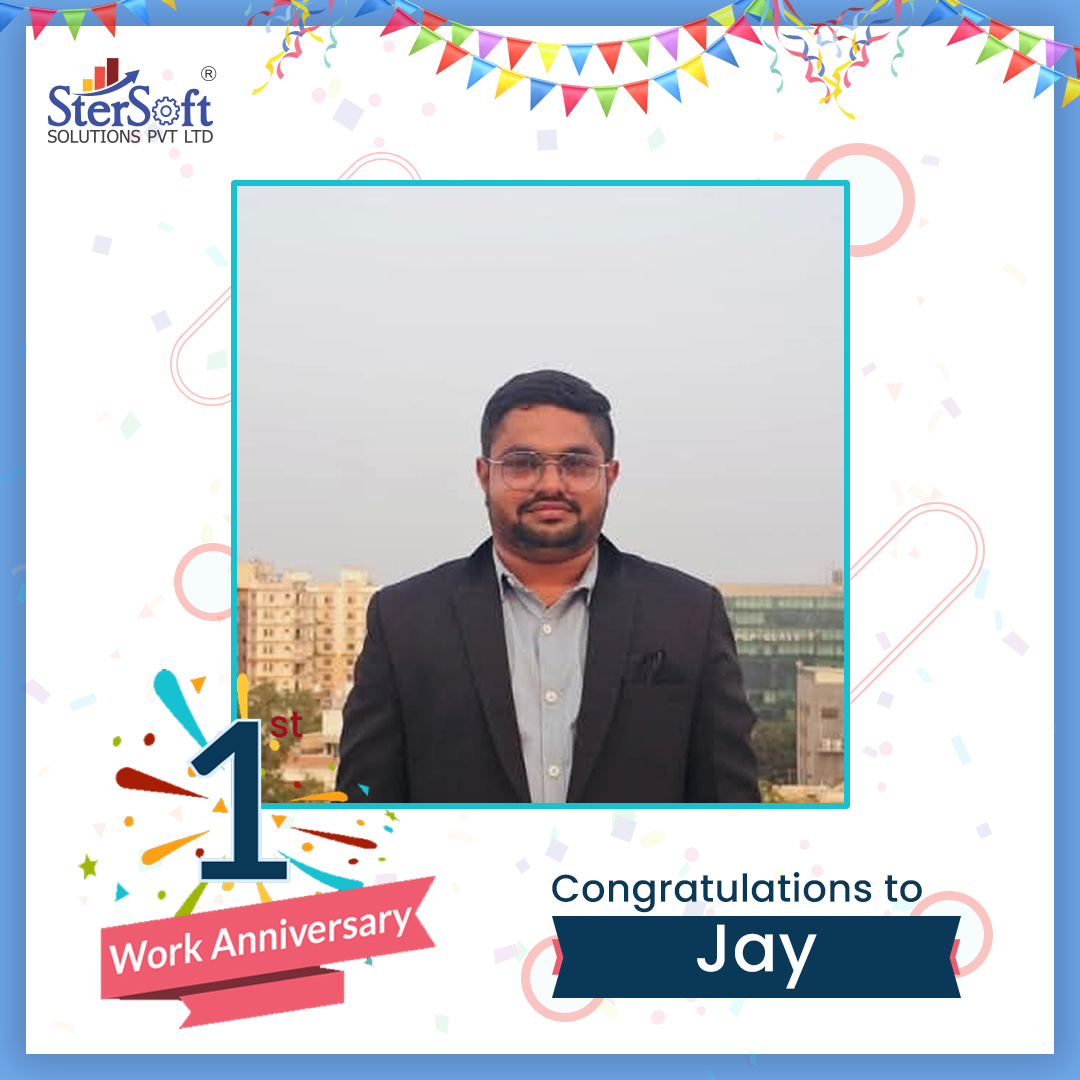 stersoft's tweet photo. Congratulations on your 1st Work Anniversary Jay! Thank you for being an important part of our team. Wishing you continued growth, success and many more milestones with SterSoft Solutions. 🎉✨

#workanniversary #1stanniversary #growth #itcompanyvadodara #StersoftSolutions https://t.co/BlsMJYZ4ii