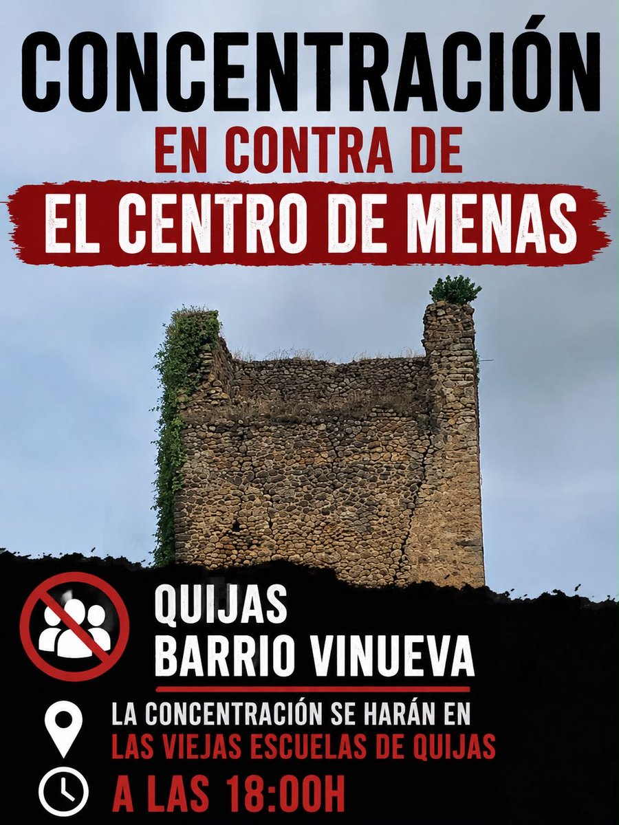 RRemigracion's tweet photo. 🔴 ¡URGENTE! 🔴

Anunciamos nuestra presencia en la concentración de hoy sábado, promovida por los vecinos de Quijas (Cantabria).

📍Antiguas Escuelas.
⏰ 18:00 horas.

↩️REMIGRACIÓN. No al Centro de Menas. https://t.co/DoGqdW3hP9