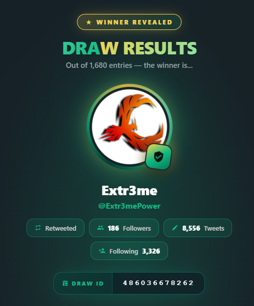 CS2dotFREE's tweet photo. @skinzogg Congrats @Extr3mePower 
🎉Please dm me in the next 24 hours to claim your prize! https://t.co/PJEC7wGoWp