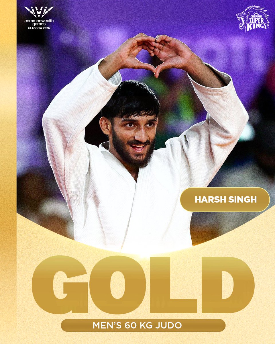 ChennaiIPL's tweet photo. History, written in gold. 🥇

Asmita Dey &amp; Harsh Singh make it a golden day for India. 🇮🇳🥳

#WhistlePodu #CommonWealthGames https://t.co/flqfngpaja