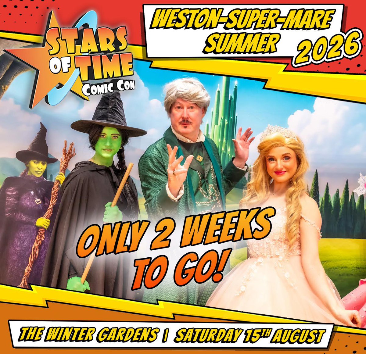 STARSOFTIME's tweet photo. ⏱️ ONLY 2 WEEKS TO GO ⏱️

@STARSOFTIME Sat 15th August, The Winter Gardens, Weston-super-Mare

Ticket Link: https://t.co/Uf8iWpdj5g

#comiccon #cosplay #collectibles #movies #summer #pokemon #tradingcards https://t.co/sEooUQ9DPB