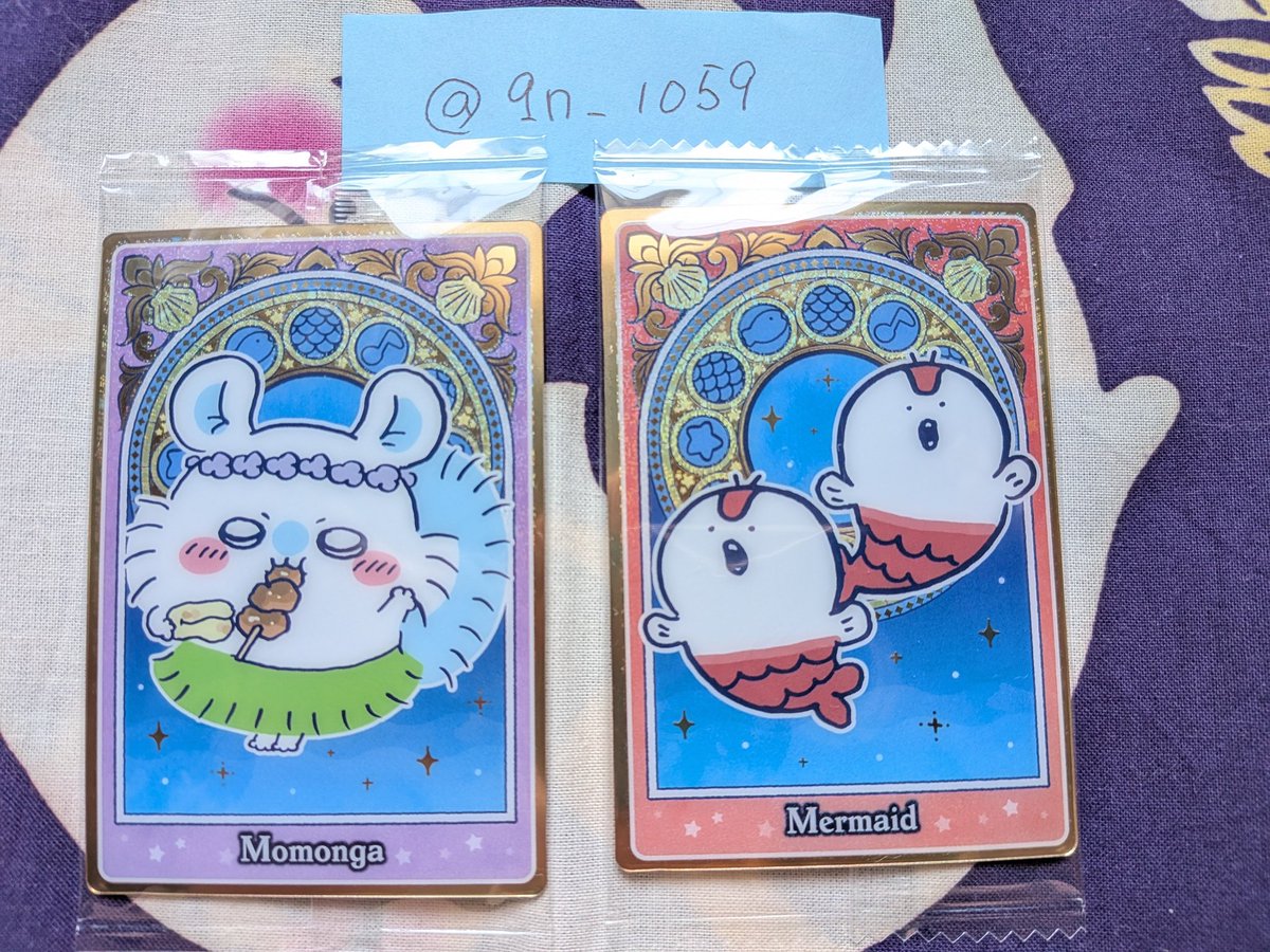 qn_1059's tweet photo. 【交換】ちいかわ ウエハース カード 人魚の島のひみつ

【譲】モモンガ、人魚

【求】画像2枚目
　　　セイレーン＞うさぎ

郵送交換希望です。
検索からもお気軽にお声掛け下さい。 https://t.co/qyzHi5zApI