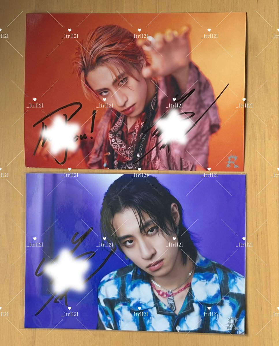_ltrll2l's tweet photo. 龍宮城 フォトセット サイン コメサ 交換 ギラり ほえろ!!! 

譲）① Ray ほえろ!!! コメサ
　  ② Ray ギラり サイン

求）① ITARU（ほえろ!!! orラヴ狂い）コメサ
　   ② ITARU （種類相談可）サイン

ヘビカワ、今後の現場にて交換可能です。
お気軽にお声掛けくださいませ。

 #龍宮城交換 https://t.co/mCUShwJWkX
