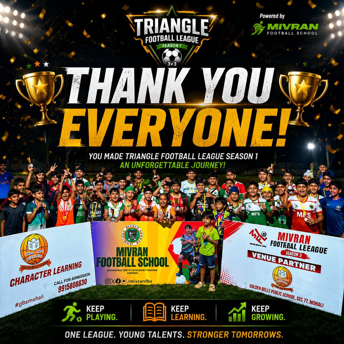 MivranFs's tweet photo. 🏆 THANK YOU EVERYONE! 🏆

A big thank you to all the players, parents, coaches, and supporters for participating in the Triangle Football League (TFL) – Season 1, proudly powered by Mivran Football School. ⚽💚

Triangle Football League | Powered by Mivran Football School ⚽🔺 https://t.co/YCTcCLb4ab