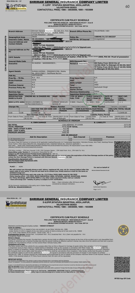 mayankp18151771's tweet photo. @Flipkart How is this possible?
Flipkart Order Date: 10 May 2026
RC Purchase Date: 05 May 2026
Insurance: Manufacturing Year 2026
RC: Manufacturing Month/Year 12/2025
Which record is correct? Consumers deserve transparency, not contradictions. I need a written explanation and resolution.
#Flipkart #Ampere #GreavesElectricMobility  #NoResolution #Transparency