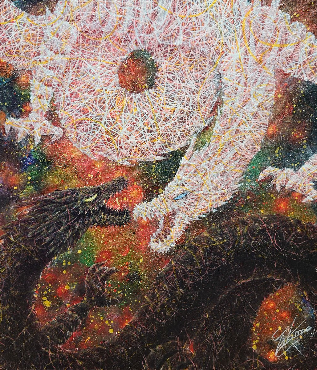 Sasaki_TKMA's tweet photo. 双龍 焔
F3号
キャンバス、アクリル
#artwork　
#芸術の輪 https://t.co/rrgV8t2KZR