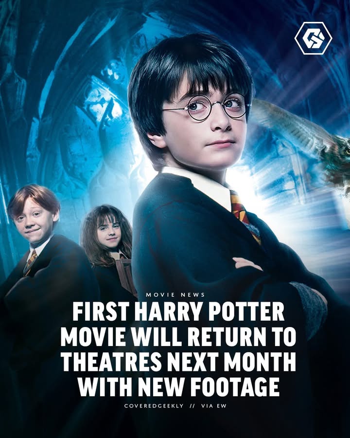 TheHPfacts's tweet photo. The first iconic Harry Potter movie will officially be returning to theatres next month in late August with 12 minutes of never-before-seen footage. https://t.co/iFjk1c6uti