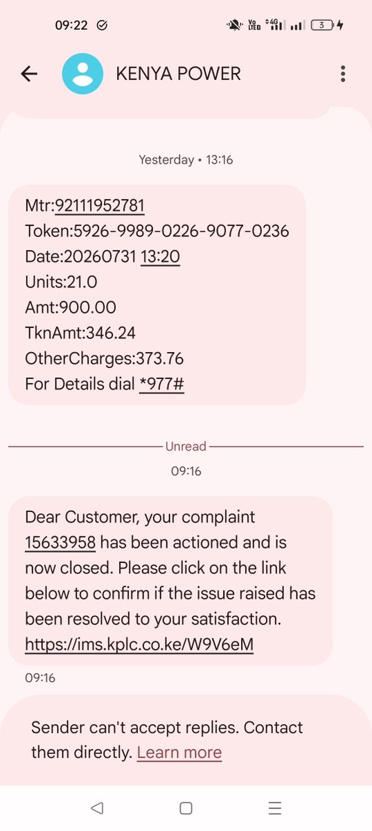YungYeezy_Ke's tweet photo. @KenyaPower_Care Still no power yet it has been actioned and closed? How? https://t.co/eCC1aC7XG0