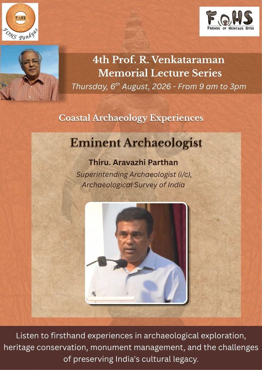 FoHSofficial's tweet photo. Listen to firsthand experiences in archaeological exploration, heritage conservation, monument management and the challenges of preserving India's cultural legacy https://t.co/PpyBxORLpP