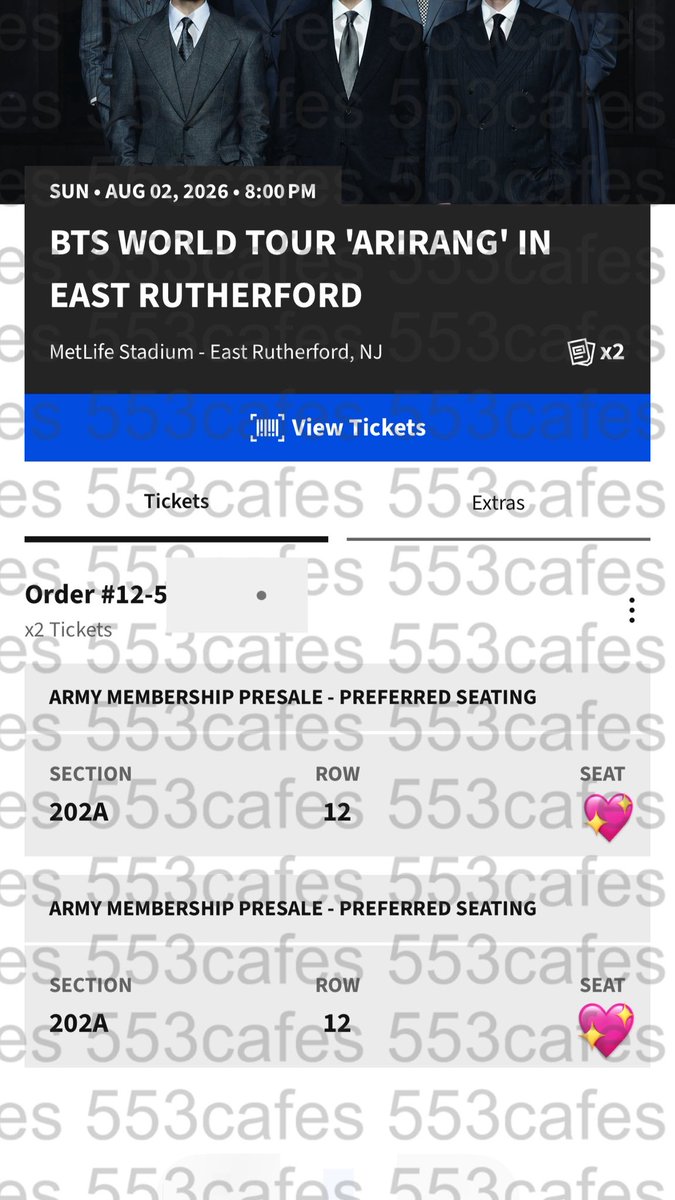 553cafes's tweet photo. wts 2 bts metlife day 2 tickets

$400 for both!!! 

can transfer asap! i’m also going to d1, so we can meet in person if needed!

paypal g&amp;s if u pay the extra fee

dm if interested 

@875tickets #875tickets https://t.co/KWz0ZJpizT