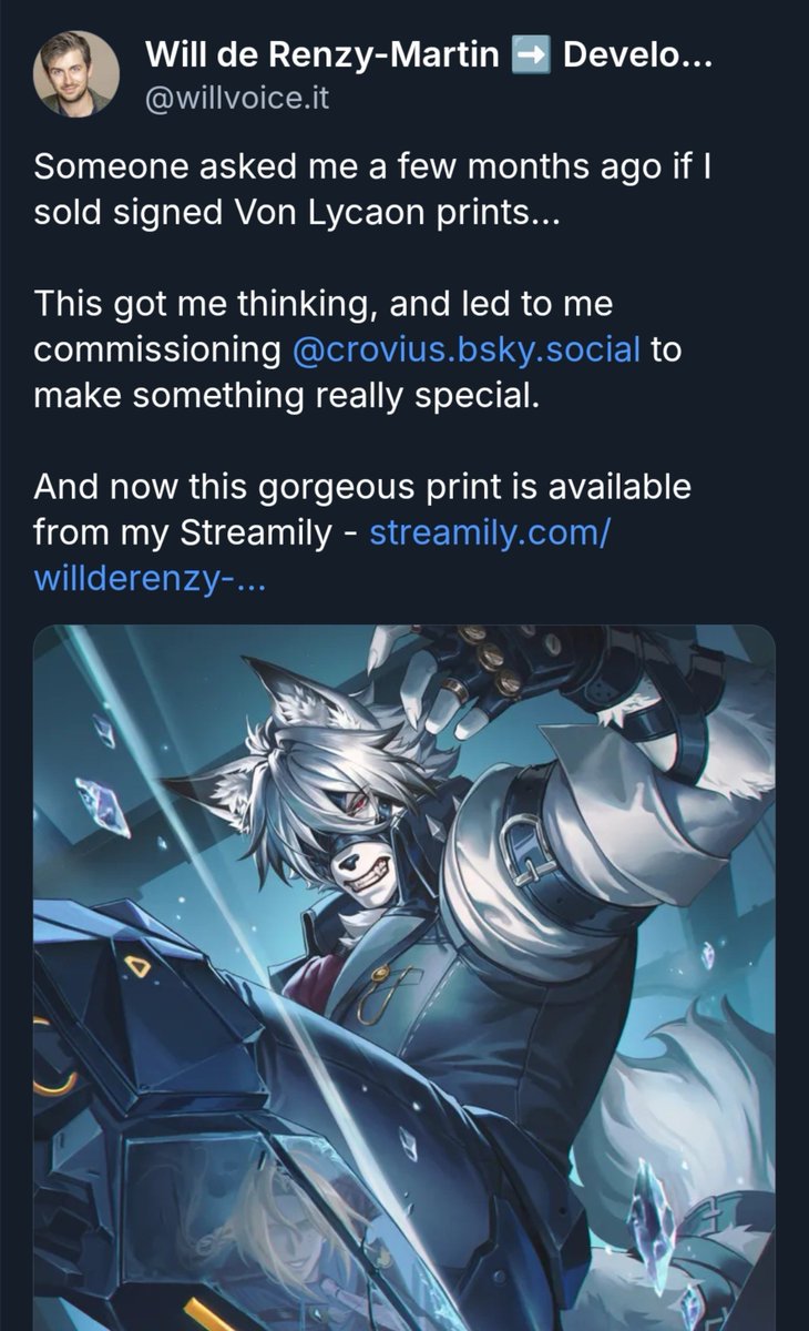 Kinaaaa_kina's tweet photo. Huge congratulations to Will on announcing his first Lycaon Streamily signing! 🐺💙
I know so many Lycaon fans have been hoping for this, myself included 🥹
Can't wait to add this one to my collection🥰🥰
#lycaon #zzz #zzzero #streamily https://t.co/Ln8AtbK57U