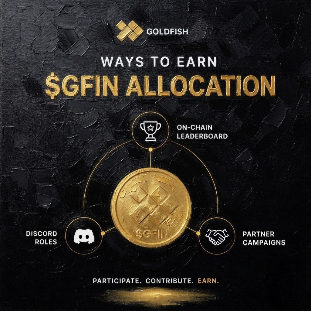 DebbieMira_'s tweet photo. Most people will miss their $GFIN allocation not because they were late but because they only focused on one path.

The smartest participants diversify.

Here are the main ways to position yourself for a $GFIN allocation

1️⃣ On-Chain Leaderboard
This is where consistent participation matters most.

Stake your $GGBR to receive stGGBR, complete on-chain activities, and keep climbing the leaderboard. Every action compounds your position over time.

2️⃣ Discord Roles
Communities reward contributors, not spectators.

Join the Discord, stay active, help others, participate in events, and work toward higher roles. Consistent engagement can unlock exclusive allocation opportunities.

3️⃣ Partner Campaigns
Keep an eye on Goldfish ecosystem collaborations.

Complete tasks from official partners, participate early, and follow campaign requirements carefully. These often provide additional avenues to qualify for rewards.

The biggest mistake?

Waiting until the final week.

Start building your position today, stay consistent across every opportunity, and let your contributions speak for themselves.

Every action today could shape your share of tomorrow's $GFIN allocation.

Stay early. Stay active. Stay eligible.