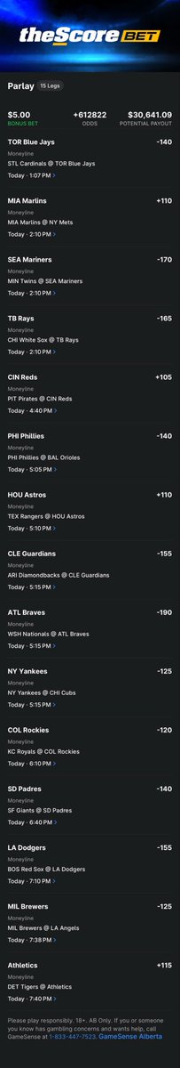 PulseBets's tweet photo. Let’s start August off with a bang! 

MLB ML lotto straight from the model. https://t.co/BVLSswbary