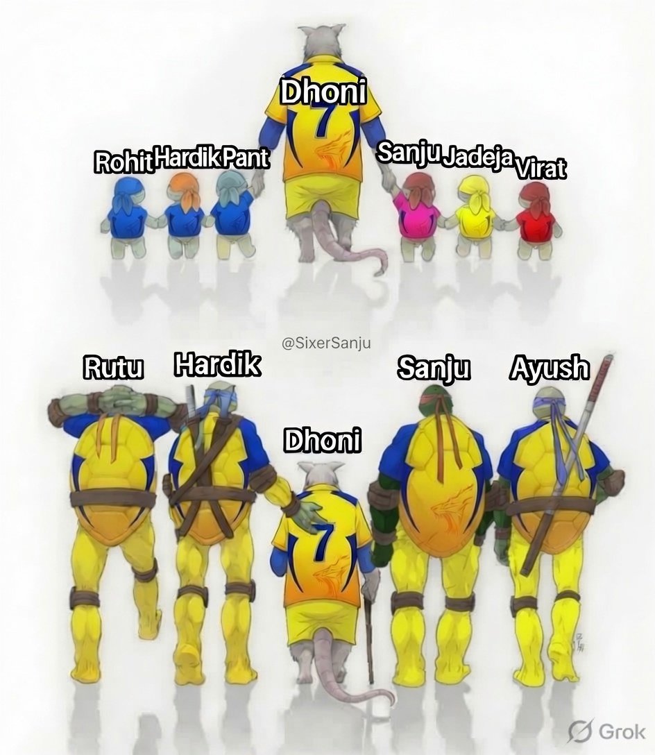 SixerSanju's tweet photo. Dhoni's real legacy was never in Trophies , he raised a generation🥹💛 https://t.co/VcDBFeXEe9