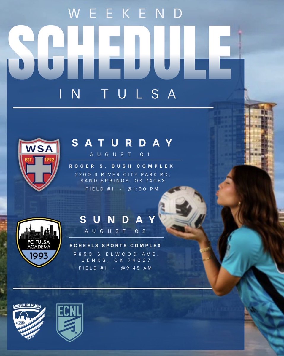 CoraDooley2027's tweet photo. Weekend schedule is here! 💙⚽️

So excited to get back on the field this weekend and kick off preseason with these friendlies. I can’t wait to compete, keep growing, and get out there with this amazing group of girls. Looking forward to a great weekend of soccer https://t.co/vfabECFKrB