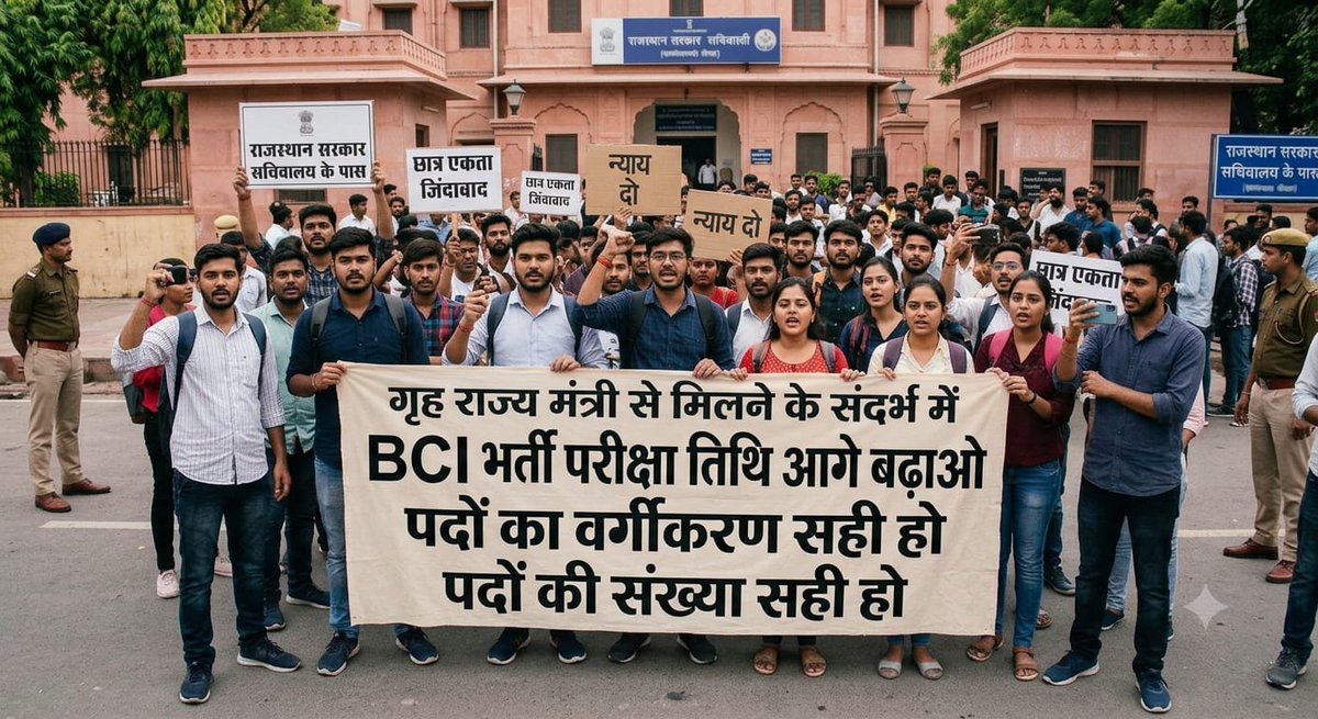 sunilkumarwzc's tweet photo. 'एग्जाम डेट' बढ़े और 'पदों का न्याय' हमें पाना है।कल मंत्री जवाहर सिंह बेढम जी के सामने मजबूती से पक्ष रखा जाएगा। भविष्य बचाना है तो कल सुबह 7:15 बजे सिविल लाइंस पहुँचें
📅 1 अगस्त 7:15 AM
📍 बंगला 18A, सिविल लाइन फाटक, जयपुर
#BCI_SANGHARSH_SAMITI #JaipurProtest https://t.co/V7DnauzA2z