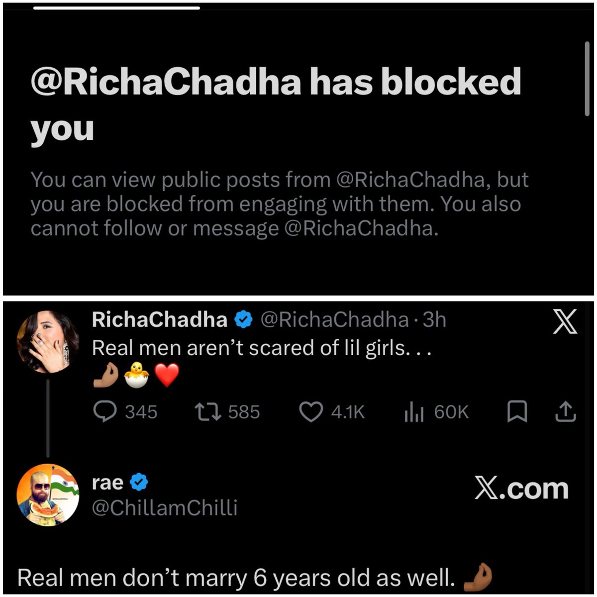 imsandeeeptomar's tweet photo. @RichaChadha ये तो बड़ी डरपोक निकली, डर के ब्लॉक कर कर भाग गई 😄

@ChillamChilli https://t.co/XZftLG2RE8