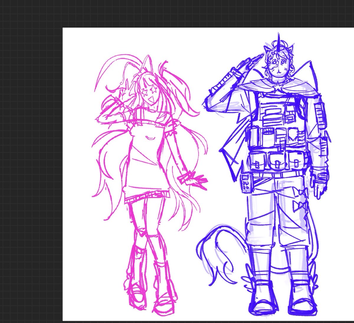 OOPSsou's tweet photo. WIP of me and my friends gacha life characters (mine is the purple one) https://t.co/uh48vKwhU8