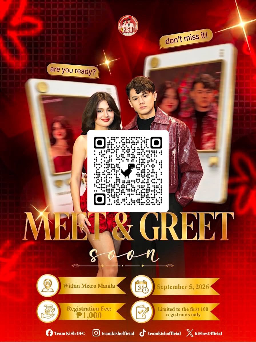 KiShesOfficial's tweet photo. The countdown begins! Join us on September 5, 2026, for a day filled with fun, laughter, exciting activities, and unforgettable memories as we finally get to meet Kira and Josh in person.❤️

Let's celebrate together as one family and make this a day we'll cherish forever! 🥹❤️

📍 Registration is LIMITED to the FIRST 100 participants only!
Once all slots have been filled, the registration form will automatically close.

💰 Registration Fee: ₱1,000 per person
This helps cover the venue, food, drinks, and other event essentials.
📝 Register here:

https://t.co/88Ad7tkZWq

You may also scan the QR code below to access the registration link.

Our team will contact all registered participants with their official confirmation and additional event details.

Thank you for your endless love and support for Kira and Josh. We can't wait to see you all on September 5! ❤️✨