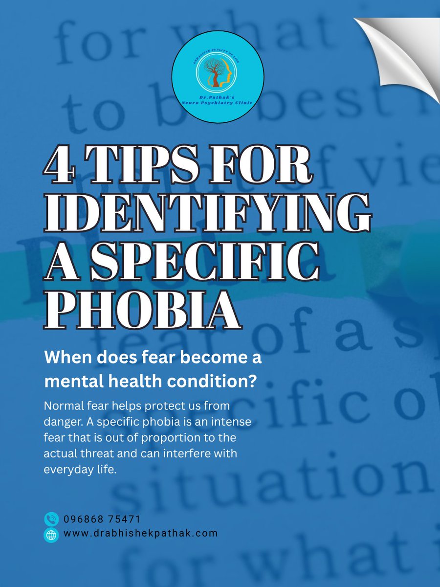 DrPathak1978's tweet photo. 🚨 What if your fear isn't "normal" anymore?

💬 Tell us in the comments: What's one fear you've always wanted to overcome?

📞Contact: 096868 75471
🌐Website: https://t.co/OWZ94bRlrO

#DrAbhishekPathak #TopPsychiatrist #PsychiatristLucknow #SpecificPhobia #MentalHealthAwareness https://t.co/y85bTpnjVB