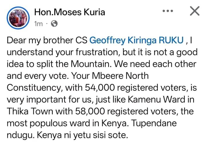 Crystal_Vivvy's tweet photo. @HonMoses_Kuria The persistent attacks on Deputy President Kindiki are a direct assault on the dignity of eastern communities.
Undermining him undermines millions who finally see themselves represented at the highest office in the land.
 #MtKenyaNiMoja
Educate Moses Kuria https://t.co/A8cofGA3wY