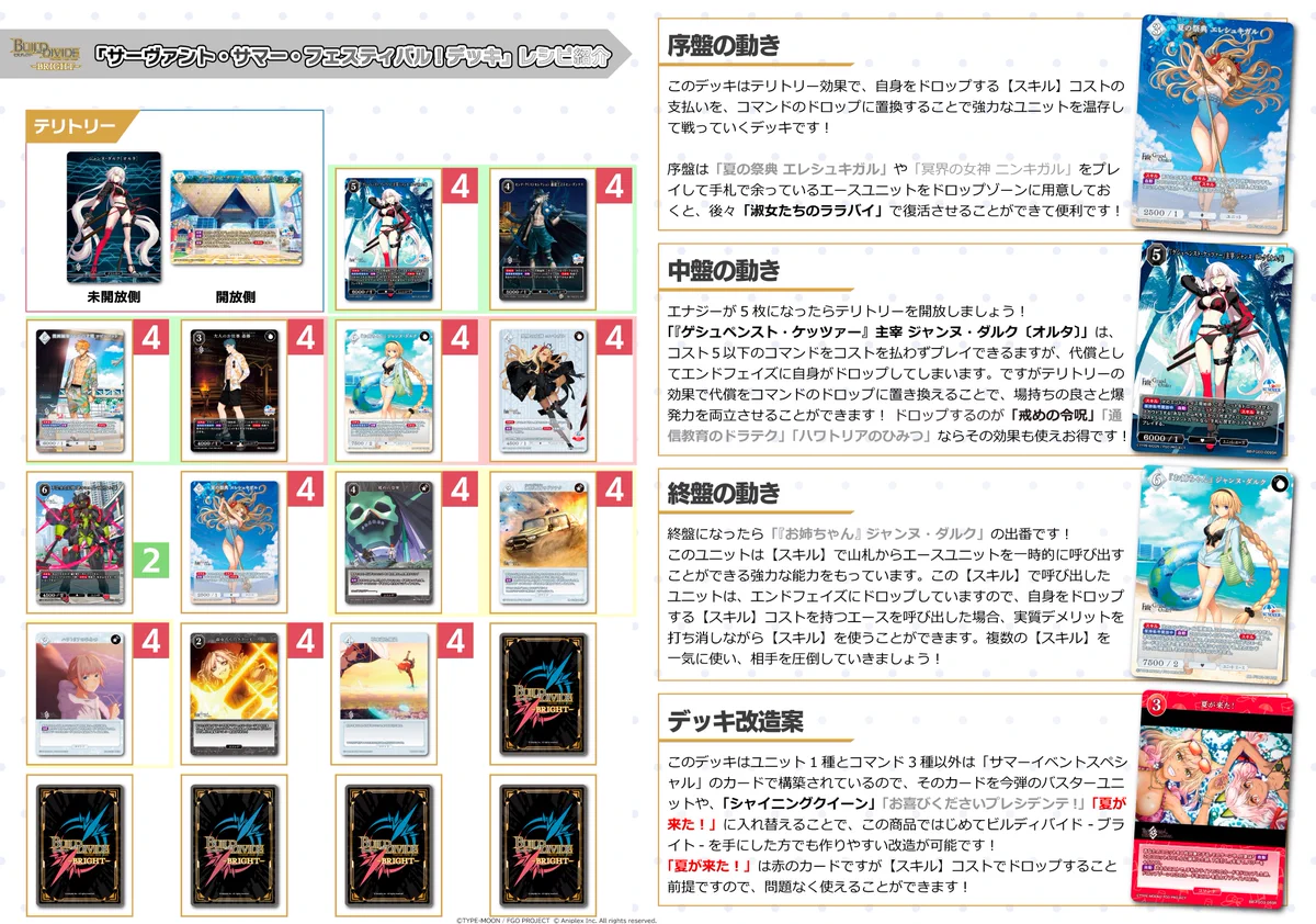FGO　デッキ3つセット　ビルディバイドブライト　引退　処分 TCG「ビルディバイド」【公式】 в X: „／ デッキの組み方が分からない