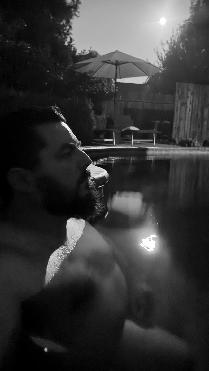 JonTheAverage's tweet photo. When it’s been triple digits for multiple days, the pool feels perfect at 11pm. It’s even better without a swimsuit. https://t.co/SbO8qw0idf