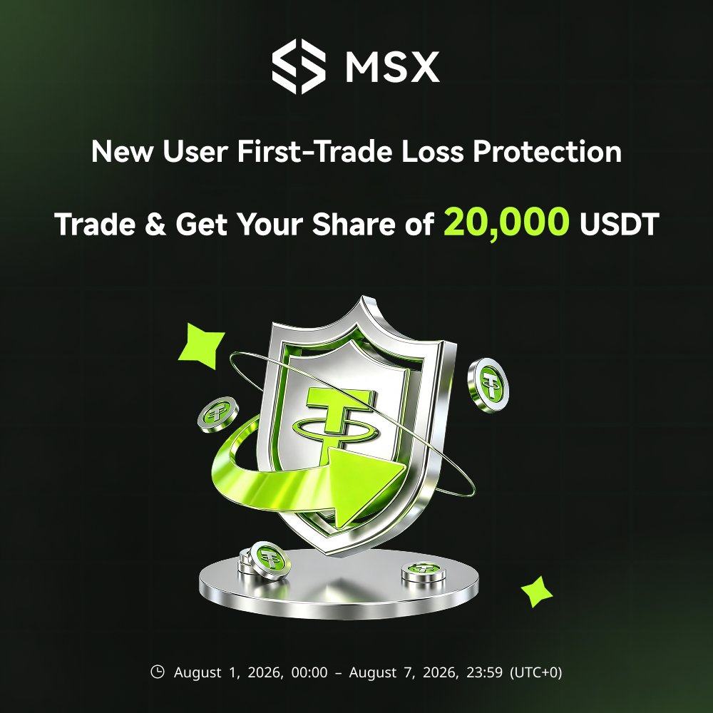 msxcom's tweet photo. 🎁 Start with Confidence, Trade for Rewards

New to MSX? If your first contract trade ends in a loss, you’ll receive 100% compensation—up to 20 USDT in contract trading bonus.

New and existing users who reach the trading milestones can also share a 20,000 USDT prize pool, with up to 200 USDT per user.

Aug 1, 00:00–Aug 7, 23:59 (UTC+0)

No sign-up needed. Meet the task requirements, and your rewards will be calculated automatically.