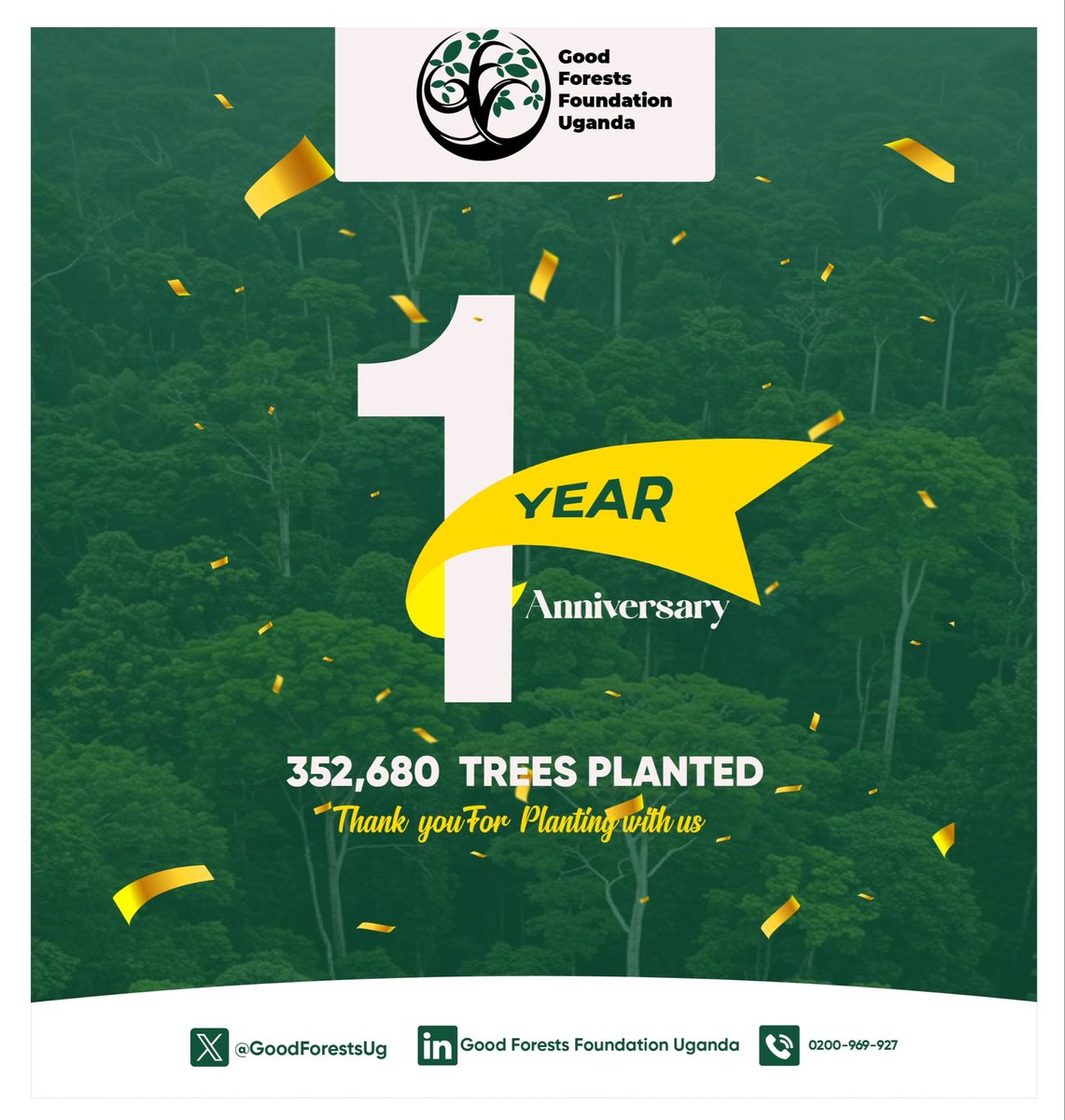 JamesThembo_'s tweet photo. Hello X family!
@GoodForestsUg has made 1 year since its transition from @FairventuresUg. 

While we are still a growing organization, this past year has provided us with invaluable experience and growth. 

I am grateful to our founders, partners and dedicated team whose hard work made this first year possible. 

Happy #First_Anniversary 🎉@GoodForestsUg