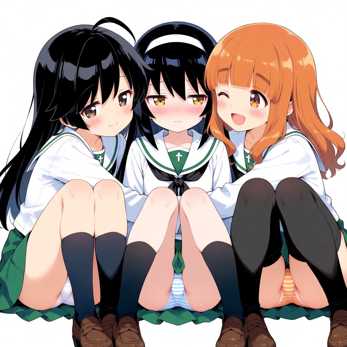 Komappara's tweet photo. ガルパン さおりん　華さん 麻子ちゃん
 Saori Hana Mako (GIRLS und PANZER) https://t.co/LAxGjPYTbX