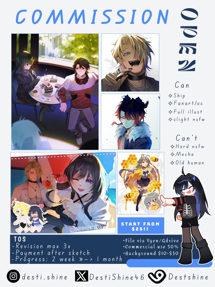 DestiShine46's tweet photo. Hello! commission are open! ✨💕

Feel free to DM me on Twitter or VGen if you are interested or if you have some questions, Thank you!!🫶

Vgen»»—> https://t.co/Ac90usYGCr

Repost are appreciated !! 
#commissionopen #Artcommission #vgen https://t.co/jiLtnZmRpA