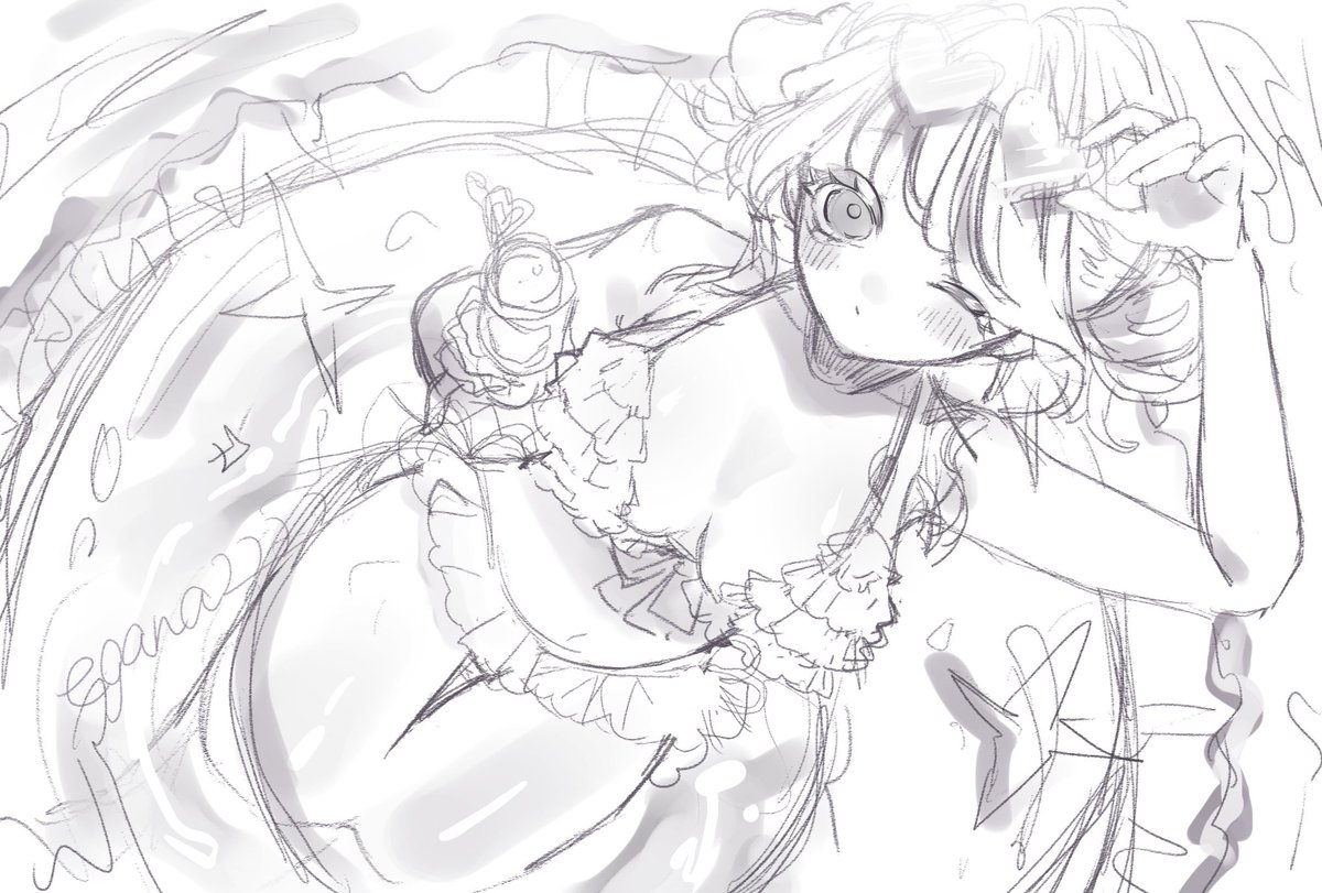 egana2222's tweet photo. 水着描きたーい！ラフ🌻#wip https://t.co/kA3VhE531S