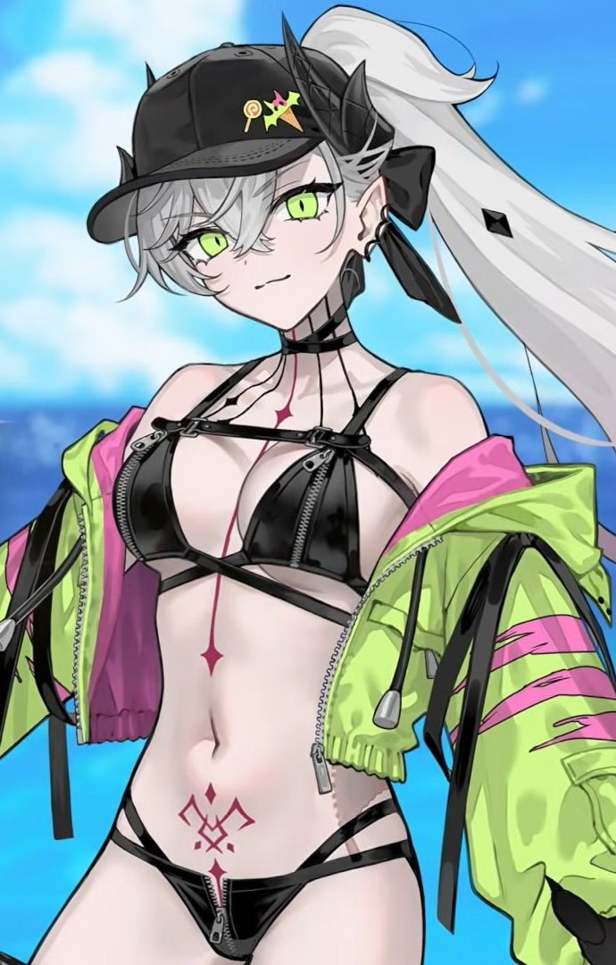 Merem110's tweet photo. ところでリリスの水着の胸のジッパーはいったい…？ #FGO https://t.co/9U0ykepnvP