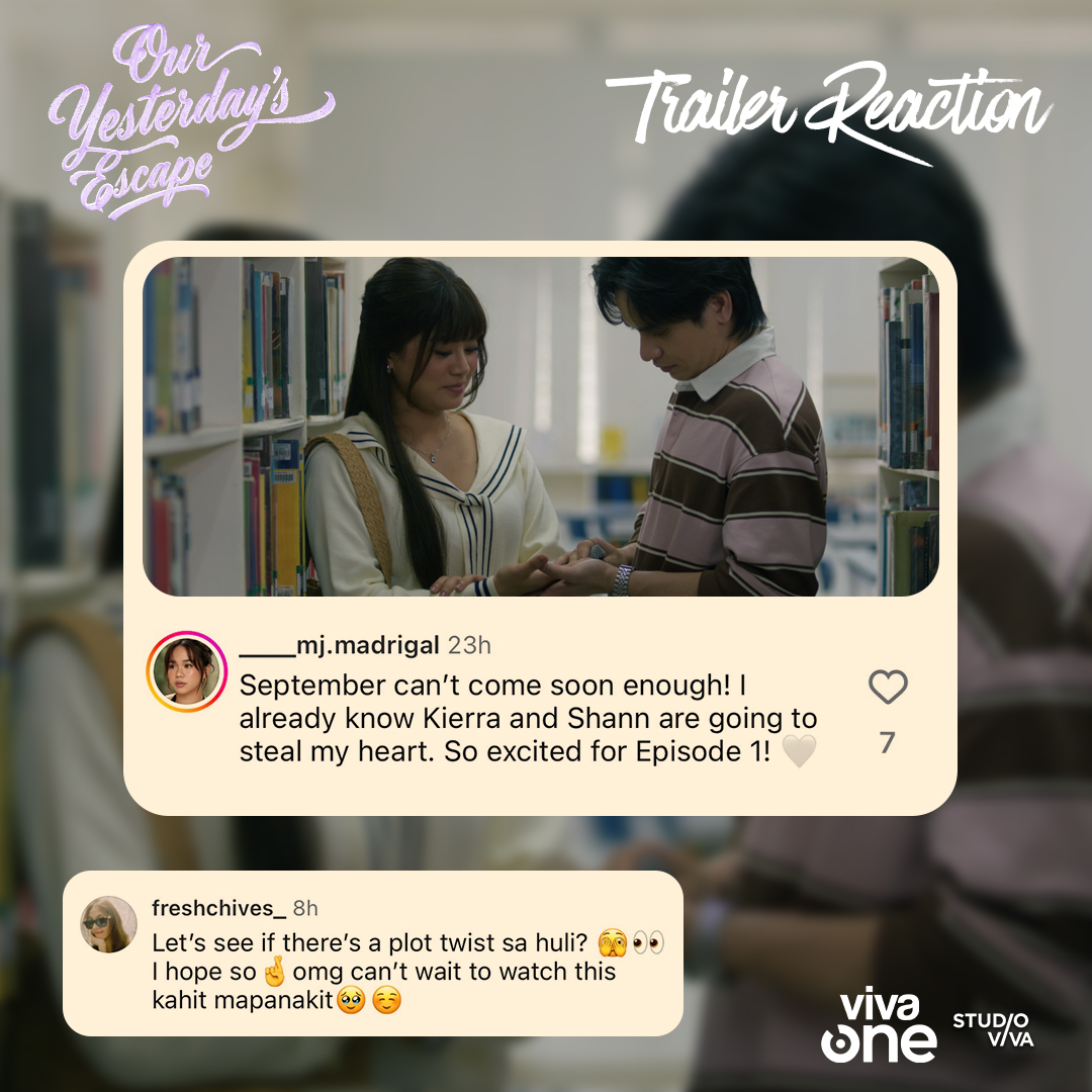 StudioVivaPH's tweet photo. Plot twist? Hmm... Guess you'll have to watch and find out. Ang 100% sure lang is #ShaKierra will steal all our hearts!

Our Yesterday's Escape coming soon on Viva One.

#OurYesterdaysEscape
#OYE
#NicoleOmillo | #JairusAquino
#JaiNicole | #ShaKierra
#UniverKada
#StudioViva https://t.co/d6TUm8l0p4