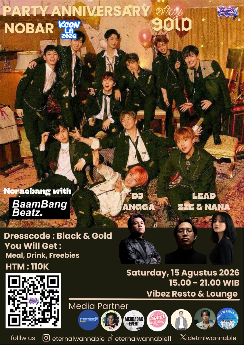 idetrnlwannable's tweet photo. β¨π LET'S PARTY πβ¨
π€ Sing your heart out di Noraebang with @baambangbeatz
πΊ Nobar KCON LA 2026
π Freebies, games, dan banyak kejutan lainnya!
π² Scan QR atau dengan link https://t.co/46JxZXhcHY
#StayGoldParty #WannaOne #Wannable #EternalWannable #WannaOne9thAnniversary https://t.co/njqG6u3G2f