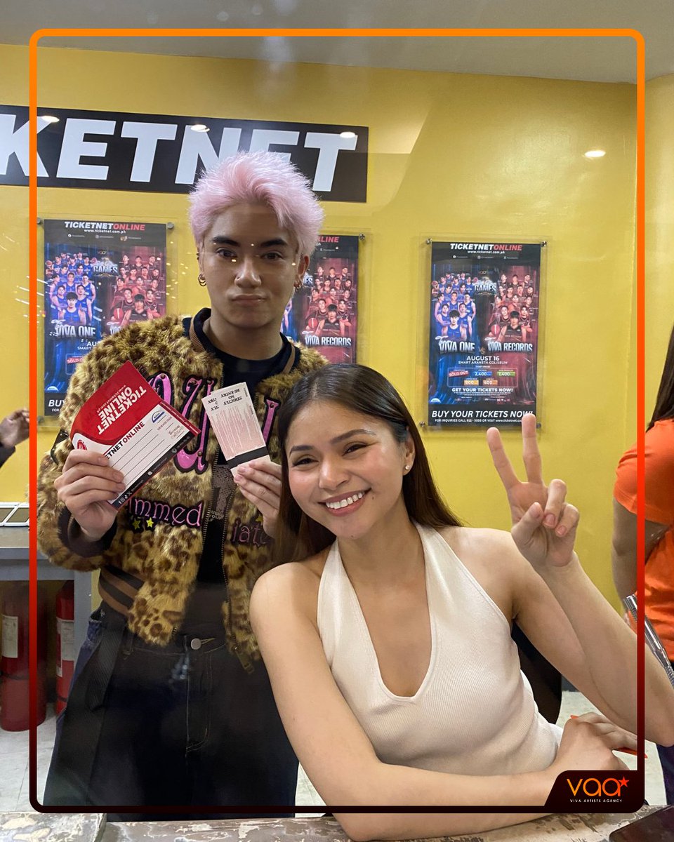 VivaArtists_'s tweet photo. LOOK: Bea Binene, Aubrey Caraan, and Jao dropped by the TicketNet booth for the VIVA All Star Games 2026 ticket selling! 🎟️🏀

Thank you to all the fans who already secured their tickets! See you on August 16 at the Smart Araneta Coliseum!

Tickets: https://t.co/1EuPytVejH
📞 For concert ticket inquiries, visit https://t.co/PPo0iZaXdH or contact VAA LIVE:
- Mobile: +639317082115
- Landline: (02) 8687-5853 loc. 841

#VivaAllStarGames2026