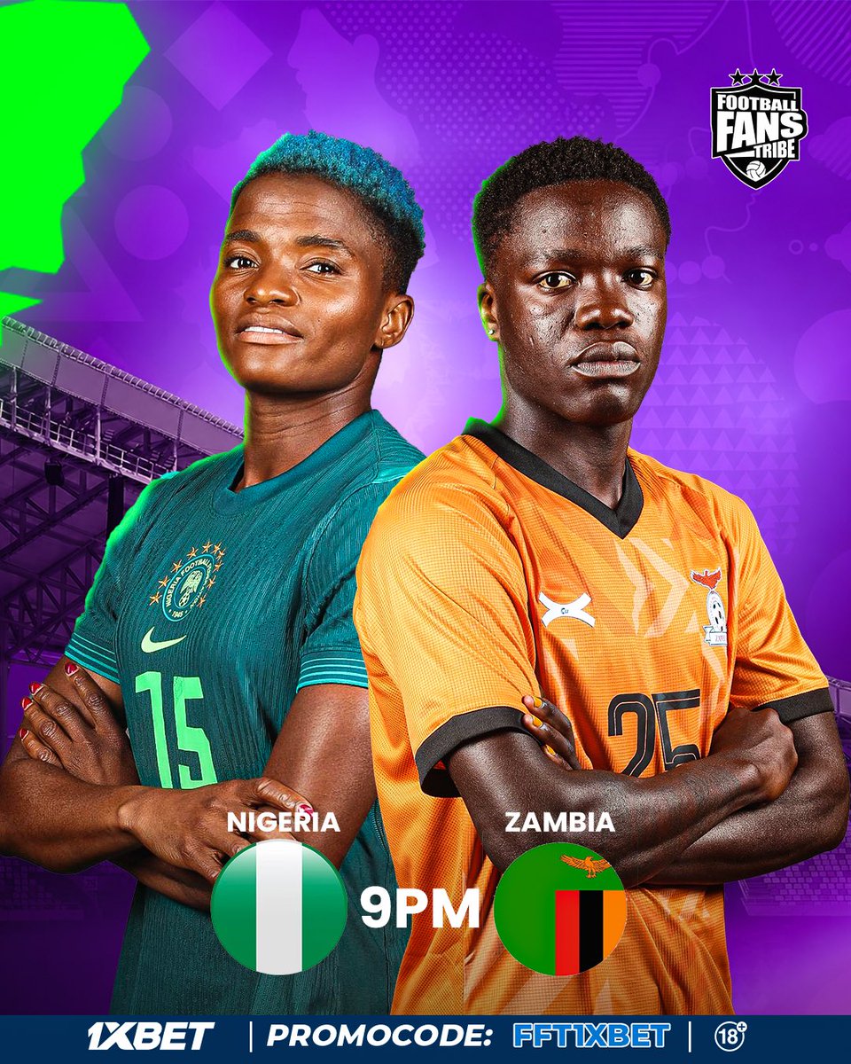 FansTribeHQ's tweet photo. ๐ณ๐ฌ๐ ๐ฟ๐ฒ Itโs Super Falcons MatchDay
NIGERIA vs ZAMBIA
๏ฟฝ๏ฟฝ๏ฟฝ๏ธ Larbi Zaouli Stadium, Morocco
โฐ 9PM WAT
#superfalcons #wafcon #nigeria #zambia https://t.co/2zfHuM0MEq