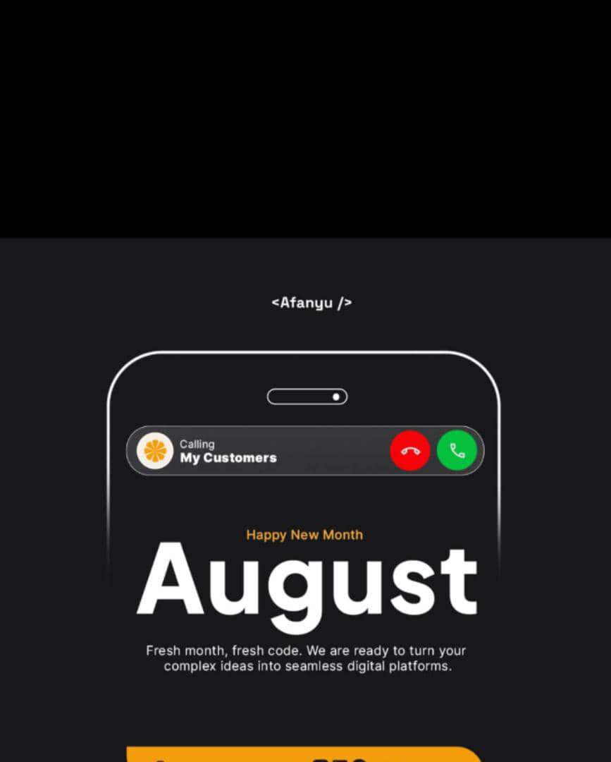 Uchechukwuweb's tweet photo. Happy New Month, August 🎉
Fresh month. Fresh code. Fresh opportunities.
Building professional websites for Nigerian SMEs. No more waiting for 'next year.'
Your turn.
DM me: SITE
#HappyNewMonth #NigerianTech #WebDevelopment https://t.co/pWeR9J1lQ8